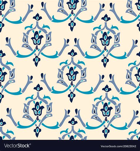 Seamless Pattern With Oriental Motifs And Vector Image