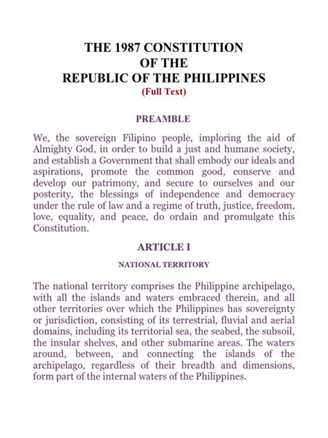 The 1987 Philippine Constitution Codal