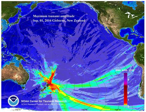 NOAA Center for Tsunami Research - Tsunami Event - September 1, 2016 Gisborne, New Zealand Tsunami