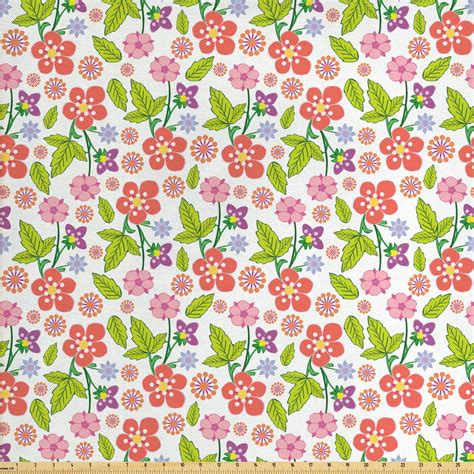 Floral Upholstery Fabric By The Yard Coming Of The Spring Themed
