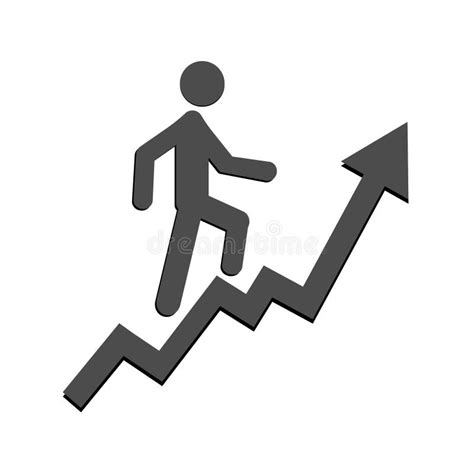 A Man Goes Up The Stairs With An Arrow Growth Of Business Concept And