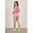 Tobi Bikinis  Womens Liv Hot Pink Twisted Off Shoulder Bikini Set