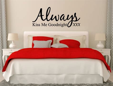 Always Kiss Me Goodnight Wall Sticker Decal Wall Decals For Bedroom Bedroom Wall Vinyl Wall