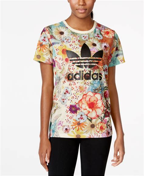 Lyst Adidas Originals Floral Print Logo T Shirt
