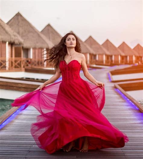 Meet Tridha Choudhury Stunning Actress Of Ashram Web Series Zestvine 2021 Hot Red Dress Red