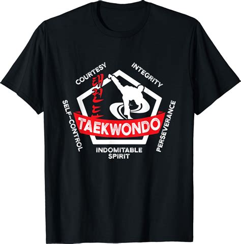 Taekwondo 5 Tenets Martial Arts Ata Itf Tae Kwon Do T T Shirt Clothing Shoes