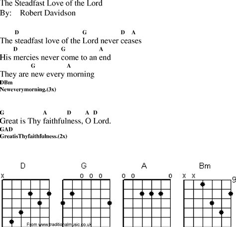 Christian Gospel Worship Song Lyrics With Chords The Steadfast Love