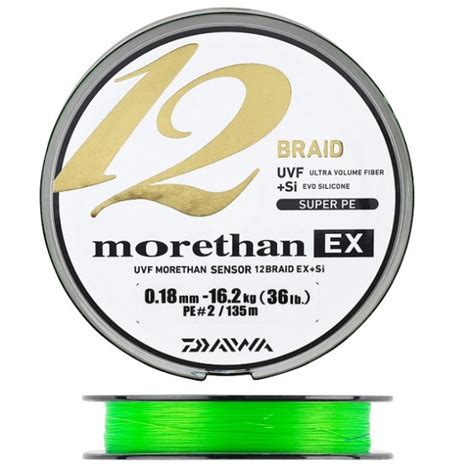 Linha Daiwa Morethan EX 12 Braid 0 16mm 135m Lime Green Lojatudopesca Com