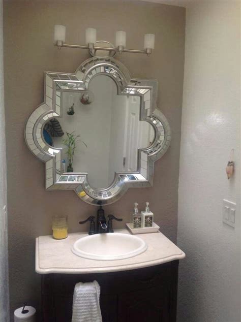 Flashy Mirror In Powder Room Small Bathroom Lighted Bathroom Mirror