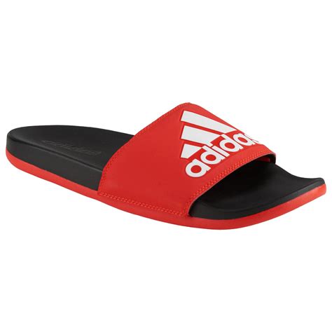 Adidas Synthetic Adilette Comfort Slide Shoes In Red For Men Lyst