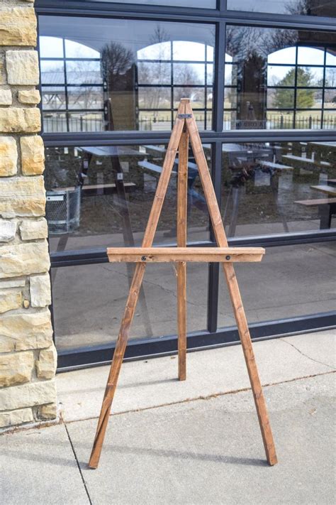 Wooden Floor Easel With Adjustable Shelf Wedding Art Stand For Etsy