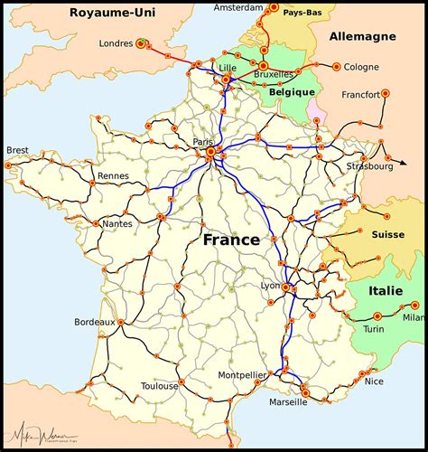 France Rail Map Tgv Train Map France Tgv Map France Rail Western