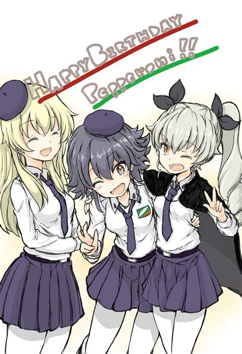 Anchovy Pepperoni And Carpaccio Girls Und Panzer Drawn By Wabiushi Danbooru