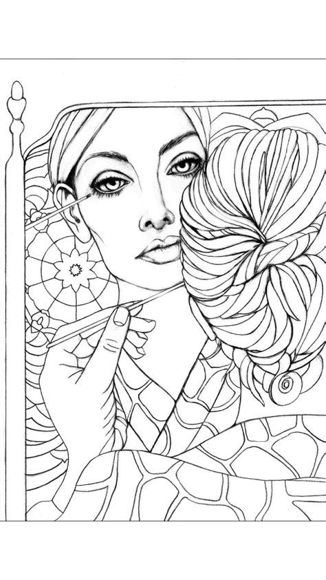 616 best Coloring pages (portraits) for grown ups images on Pinterest | Faces, Coloring books