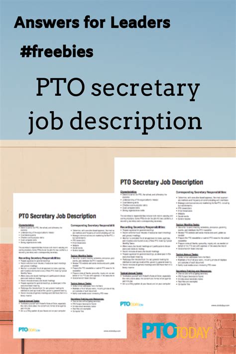 Pto Secretary Job Description