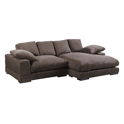Plunge Brown Corduroy Reversible Sectionals Sofa With Chaise Loomlan