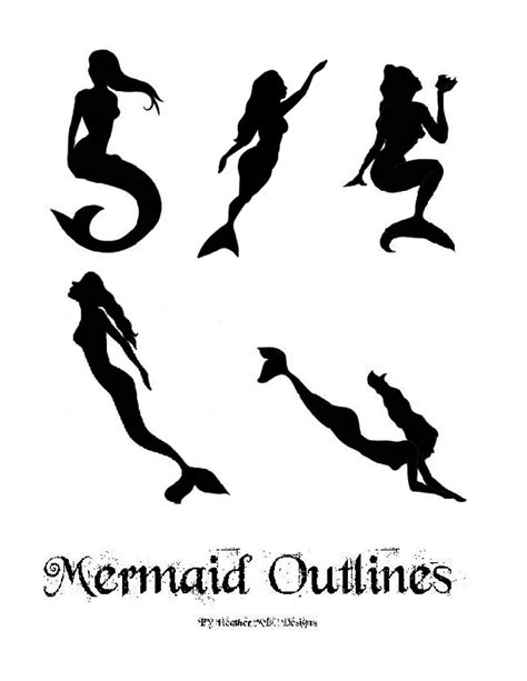 Mermaid Outlines And Templates Mermaid Outline Mermaid Crafts Mermaid