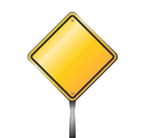 Traffic Sign Warning Sign Icon Blank Yellow Road Signs Png Download