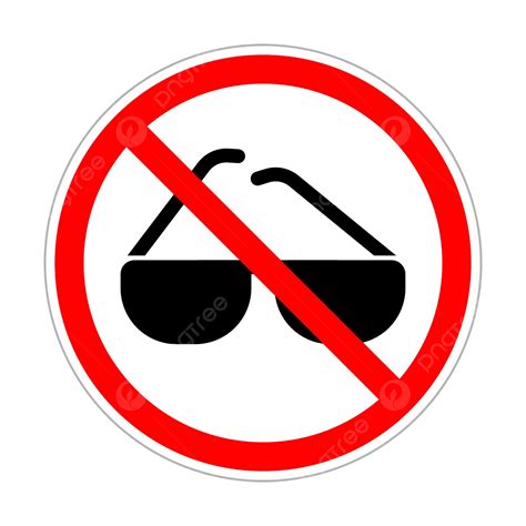 No Sunglasses Sign Vector No Sunglasses No Sunglasses Icon No