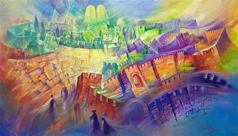 Original Oil Painting The Sounds Of Jerusalem By Alex Levin