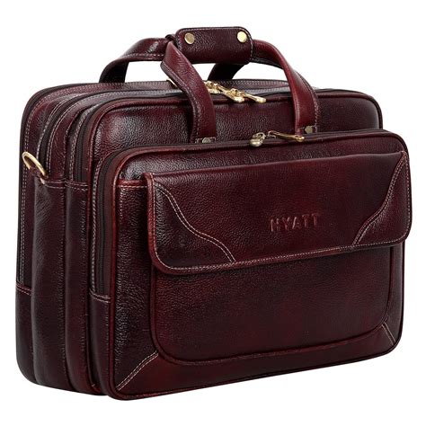 Hyatt Leather Accessories 16 Inch Mens Leather Briefcase Laptop Offic