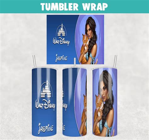 JASMINE Walt Disney Princess Aladdin Tumbler Wrap Templates 20oz Skinny