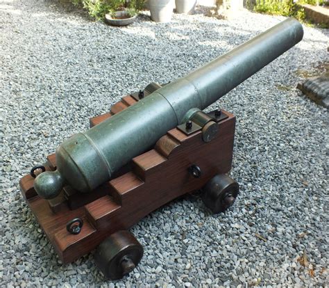 A Very Nice Antique Bronze Pounder Naval Deck Cannon Circa Caliber Cm Inch