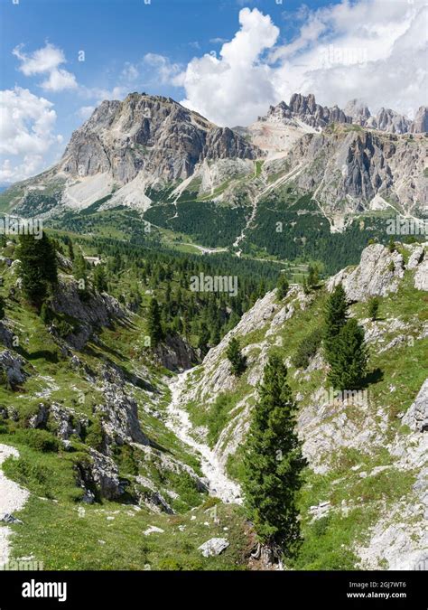 Dolomites At Passo Falzarego Lagazuoi Fanes And Monte Cavallo In The