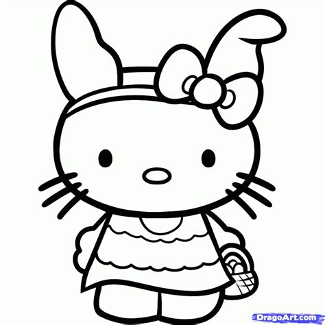 Hello Kitty Coloring Pages Easter Coloring Home