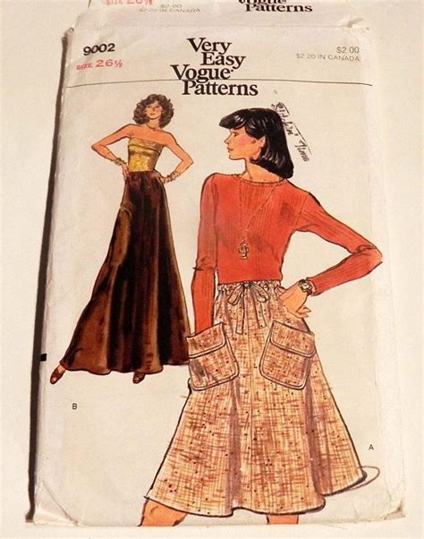 1970s Boho Flared Skirt Maxi Drawstring Waist Sewing Pattern Patch