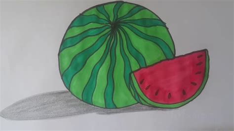 Pencil drawing of a cow head. How to Draw Watermelon Easy Kids Drawing II MMkolors II ...