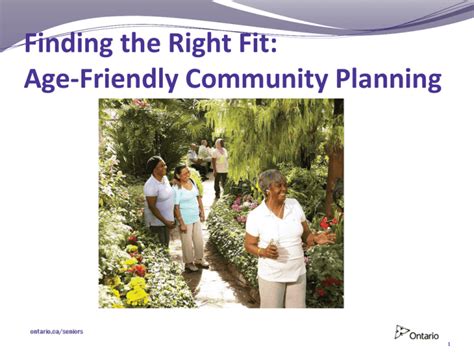 Finding The Right Fit Age Friendly Community Planning