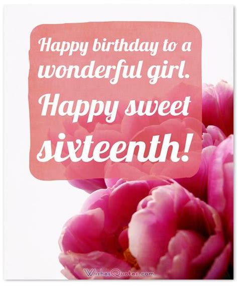 Sweet Sixteen Birthday Messages Adorable Happy 16th Birthday Wishes