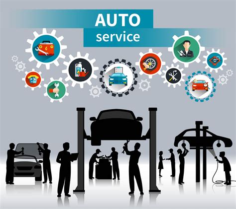 Auto Service Concept Background 467847 Vector Art At Vecteezy
