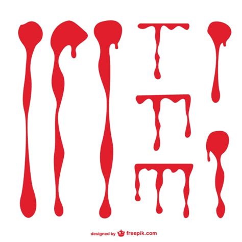 Dripping Blood Vector Dripping Blood Flowing Red Liquid Vector