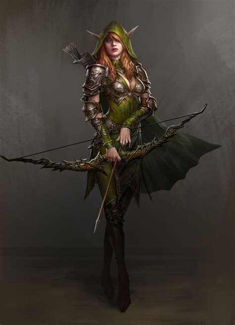 Artstation Archer Theo Du Artemis In Elf Art Elf Ranger Female Elf