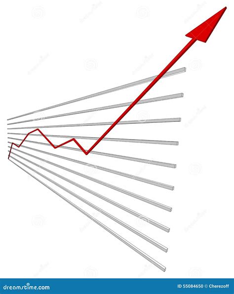 Grafico Grafico Con La Freccia Rossa Su Vettore Illustrazione