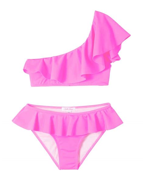 Stella Cove Girl S Rainbow Pastel Ruffle Two Piece Bikini Set Size 4 14 Neiman Marcus