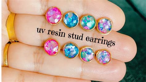 Diy Stud Earrings Making Cute Stud Earrings Using Uv Resin And Jump