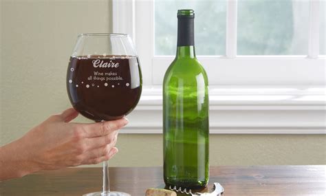 Custom Whole Bottle Wine Glass Personalization Mall Groupon