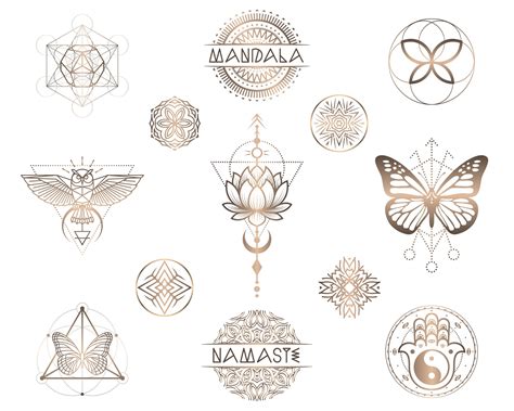 Vector Sacred Geometry Illustration Set Magical Alchemy Etsy