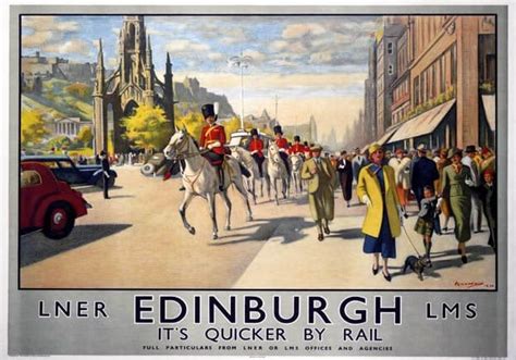 Edinburgh And The Royal Scots Greys Lner Vintage Travel Poster Print By