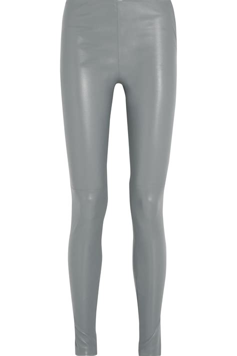 Balenciaga Stretch Leather Leggings In Grey Lyst