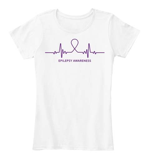 On Trend Purple Epilepsy Awareness Heartbeat Womens Womens Premium Tee T Shirt Ebay