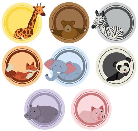 Label Templates With Wild Animals 605768 Vector Art At Vecteezy
