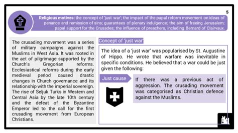 Reasons For The Crusades 1095 1192 A Level History Resources