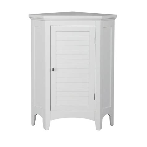 Elegant Home Fashions Glancy Wooden Corner Floor Cabinet White