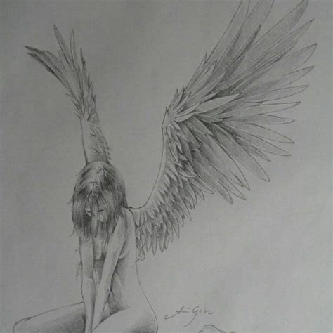 Pin By John Fordl On One Winged Angel Angel Wings Drawing Angel