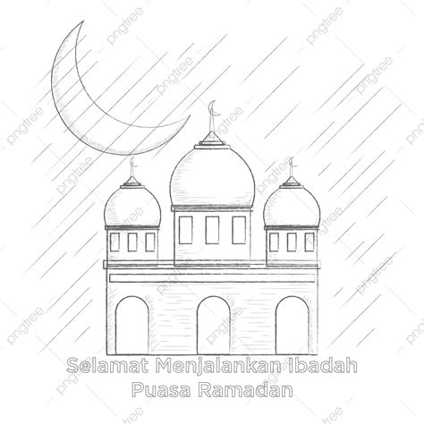 Mewarnai Gambar Masjid Marhaban Ya Ramadhan
