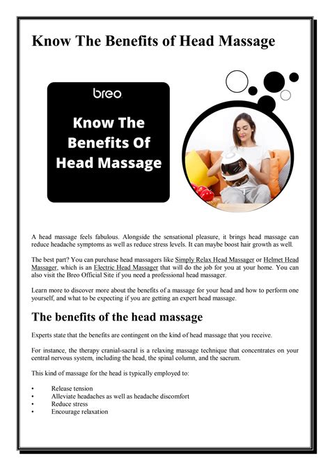 Know The Benefits Of Head Massage By Breo Company Limited Issuu